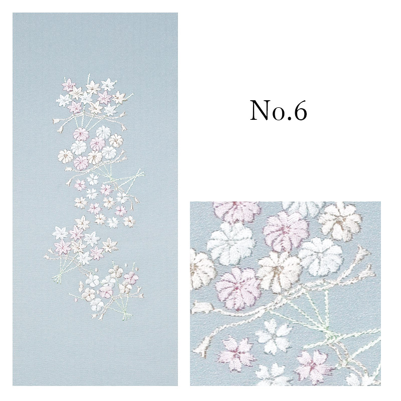 半襟 半衿 han184 白 刺繍入り 花柄 送料込み 新品和装小物