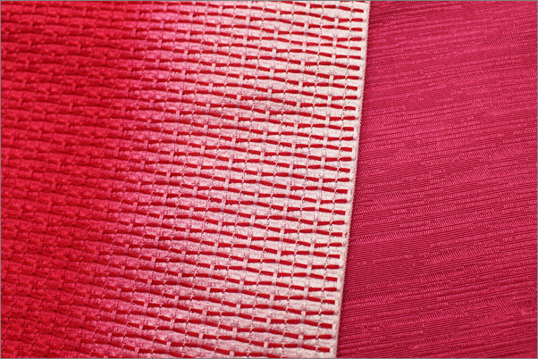 浴衣帯 半幅帯 ポリエステル 赤色系変わり織りのぼかし | 着物通販店 枠